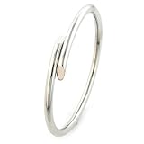 14K White Gold Polished Plain Bangle 7.3