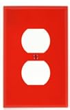 Leviton PJ8-R 1-Gang Duplex Receptacle Wallplate, Midway Size, Red