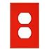 Leviton PJ8-R 1-Gang Duplex Receptacle Wallplate, Midway Size, Red