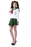 Mtxc Women's Inuyasha Cosplay Kagome Higurashi Winter Uniform Kid Size Large Green