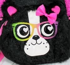 Fuzzy Critter Backpack - Black and Pink Panda