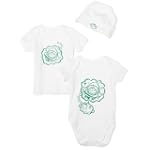 SpaSilk 100% Cotton 3-Piece Layette Set - Boy Rocket Design, 9 Months
