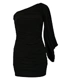 Pilot Wide Sleeve One Shoulder Dress