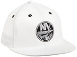 NHL Men's New York Islanders Game Day White Pro Shape Flat Brim Flex Cap- Tx79Z (White, Large/X-Large)