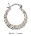 Jewelry : Sterling Silver Two-Tone Small Bamboo Hoop Earrings