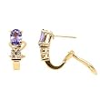 14K Yellow Gold Tanzanite and Diamond Earrings