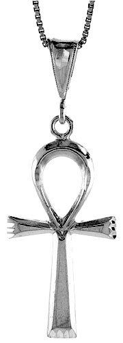 Sterling Silver 1 5/16 (33mm) Large Ankh Cross Pendant