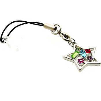 Multi GEM Hollow STAR Cell Phone Charm