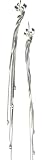 Italian Sterling Silver Dangle Snake Chain Earrings with Decorative Silver Beads