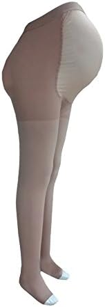 Besjex ® Opaque Graduated Therapeutic Maternity Compression Pantyhose 20-30 mmHg, Firm Support, Open Toe - Satisfaction Guaranteed (Medium, Beige)