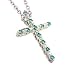 14K Blue & White Diamond Religious Cross Pendant