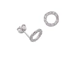 Sterling Silver Pave Style Circle Earrings
