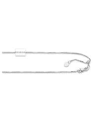 .925 Sterling Silver Box Link Chain Adjustable 0.8mm Wide 16" to 22" RHO
