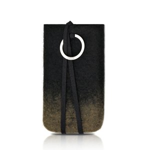 Evouni W52 Handmade Felt Pouch for iPhone, iPod (Green & Black)