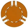 100 Dual Striped Clay Composite Chips - Orange