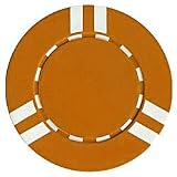 100 Dual Striped Clay Composite Chips - Orange