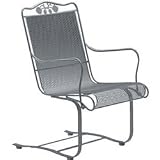 Brentwood High Back Spring Base Chair - Wrought Iron Patio Furniture