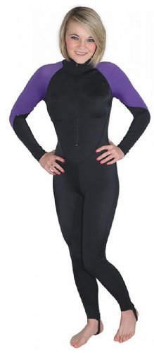 Storm Black/Purple Lycra Dive Skin for Scuba Diving, Snorkeling and Water Sports