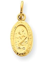 14k Gold Saint Christopher Medal Charm