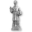 Fine Pewter Saint Charles 3.5-inch Statue and Prayer Card