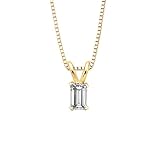 1.02 ct. I - SI3 Emerald Cut Diamond Solitaire Pendant with Chain