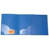 Blue Heavy Duty Plastic 2 Pocket Presentation Folder (9x12) - Sold individually
