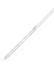 14K White Gold Necklace 1mm Flat Cable Link Chain Necklaces 16"