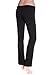 Hollywood Star Fashion Women's Slimming Foldover Bootleg Flare Yoga Pants (3XL, Black)