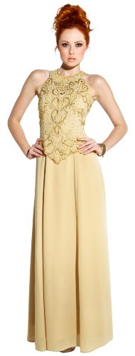 Mother Of The Bride Beaded Cutouts Sleeveless Chiffon Formal Wedding Party Gown MOB Dress