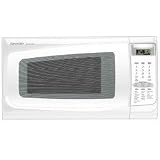 Sharp R402JWT 1.4 cu. ft. Countertop Microwave with 1100 Cooking Watts, 11 Power Levels, 6 Shortcut Options, 6 Reheat Options, 4 Defrost Options, Carousel Turntable, Lighted Display and Nightlight: White