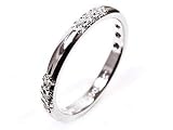 Diamond Wedding Band or Stacking Ring, 14k White Gold, Ring Size 6, CTW 0.14
