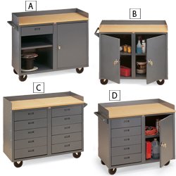 Edsal Mobile Cabinet Bench - Gray