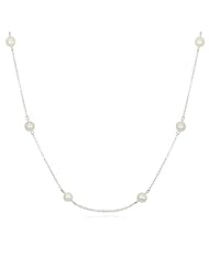 7MM ROUND WHITE FRESHWATER PEARL NECKLACE-30"