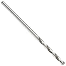 Cleveland 3957 6 High Speed Steel Aircraft Extension Drill Bit, 6" Overall Length, Uncoated (Bright), Round Shank, 135 Degree Split Point