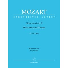 Missa Brevis d-Dur KV 194 (186h). Klavierauszug