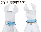 Blue Dog/Pet Collar with Peace Pendant and Matching Leash (Large 15)