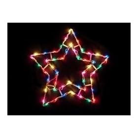 16" Lighted Multi-Colorful Double Star Christmas Window Silhouette Decoration