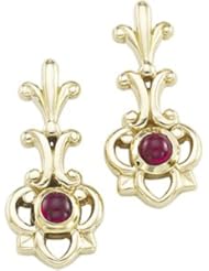 03.00MM 14K Yellow Gold Genuine Ruby Earring