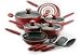 Kitchen & Housewares : FARBERWARE SILVERSTONE 13 RED COOKWARE SET - 20807