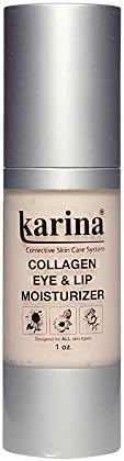 Karina Skincare Collagen Eye & Lip Cream, 1 oz – Hydrates & Supports Delicate Skin Around Eyes and Lips – With Hyaluronic Acid & Aloe Vera – Suitable for All Skin Types