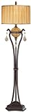 Metropolitan Monte Titano Collection N22352-159 Floor Lamp, Monte Titano Oro Finish with Butterscotch Swirl Piastra Glass and Fabric Shade