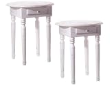 Product details for 2-pcs End Tables / Side Tables / Occasional Table Shabby Wood Chic: Home Furniture / Home Décor