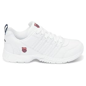 K-Swiss Mens Grancourt Tennis Shoe (White Navy Red), Available in Various Sizes by 