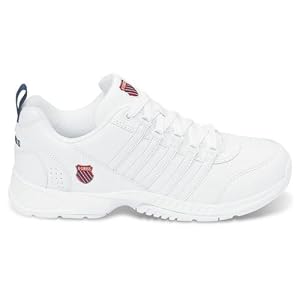 K-Swiss Mens Grancourt Tennis Shoe (White Navy Red), Available in Various Sizes by 