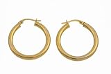 Image of 9ct Yellow Gold UER 009Y Ladies Hoop Earrings