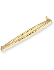 14k Yellow Gold, Child Kid Hollow Tube Bangle Bracelet in Swirl Design
