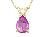 All-Natural Genuine 5x3 mm, Pear Shape Pink Sapphire pendant set in 14k Yellow gold