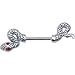 Red Gem Sterling Silver Snake Nipple Ring