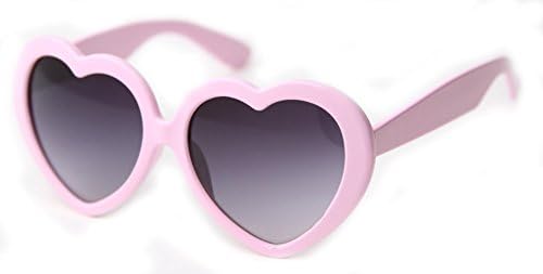 Lolita Large Lens Love Heart Shaped Sunglasses- Light Pink