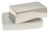 Progressive Porcelain Butter/Cream Cheese Dish with Stainless Steel Lid